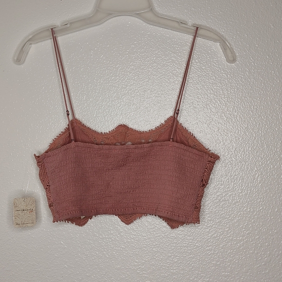 Free People Women's Pink Crochet Lace Athena Bralette Spaghetti Straps Sz M NWT - Picture 5 of 10
